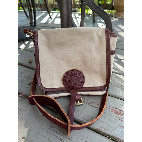 Vintage Duluth Pack Haversack Bag Leather canvas beige brown messenger - Picture 1 of 16